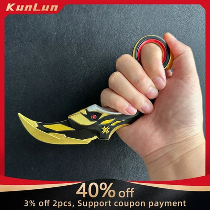 17cm Valorant Championships 2021 Karambit Rotatable All Metal Game Melee Weapon Traning Knife Claw Cosplay Prop Toys Home Decor