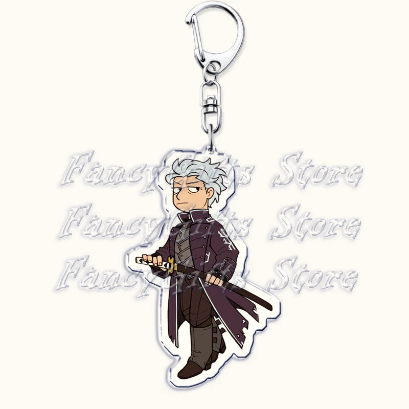 Calssic Demon Video Game Chibi Keychains for Accessories Bag Dante Vergil Nero Sparda Lady Trish V Keyrings Jewelry Gaming Gifts