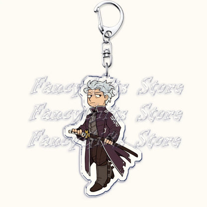 Calssic Demon Video Game Chibi Keychains for Accessories Bag Dante Vergil Nero Sparda Lady Trish V Keyrings Jewelry Gaming Gifts