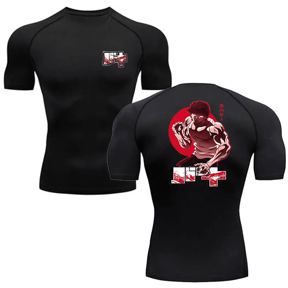 Baki Hanma MMA Compression T-Shirt – Anime Gym Fitness Rash Guard