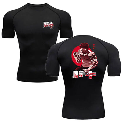 Baki Hanma MMA Compression T-Shirt – Anime Gym Fitness Rash Guard