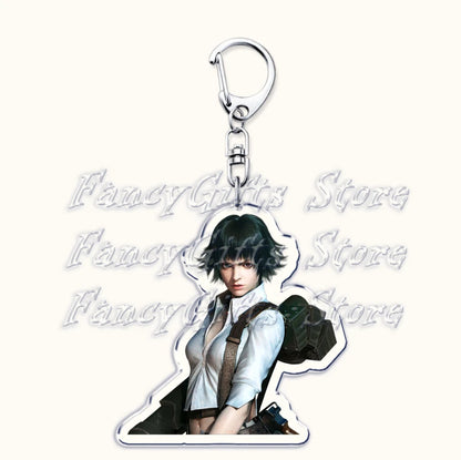 Calssic Demon Video Game Chibi Keychains for Accessories Bag Dante Vergil Nero Sparda Lady Trish V Keyrings Jewelry Gaming Gifts