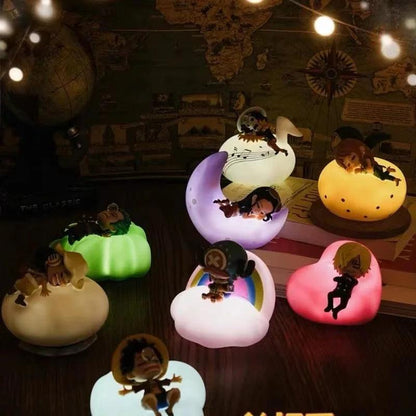 One Piece Night Light Collection - Luffy, Zoro, Nami, Sanji & More! Glowing Figure Lamps, Perfect for Fans of All Ages