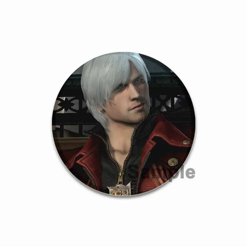 Dante Cartoon Cosplay Badge Game Anime Devil May Cry Brooch HD Print Handmade Pins for Backpack Accessories Clothes Decoration