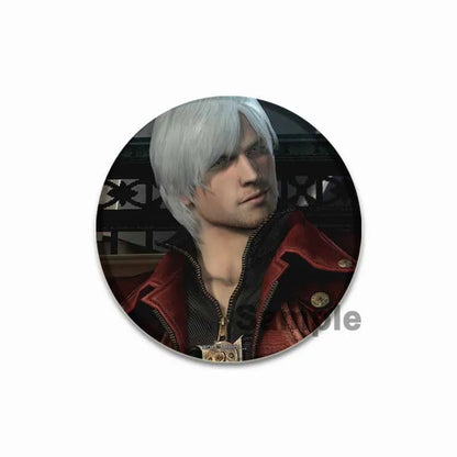 Dante Cartoon Cosplay Badge Game Anime Devil May Cry Brooch HD Print Handmade Pins for Backpack Accessories Clothes Decoration