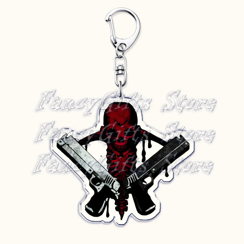 Calssic Demon Video Game Chibi Keychains for Accessories Bag Dante Vergil Nero Sparda Lady Trish V Keyrings Jewelry Gaming Gifts