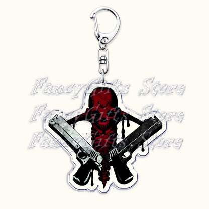 Calssic Demon Video Game Chibi Keychains for Accessories Bag Dante Vergil Nero Sparda Lady Trish V Keyrings Jewelry Gaming Gifts