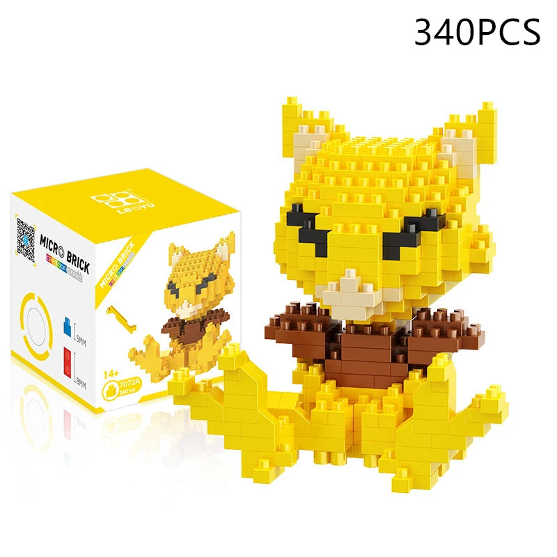 Blocks Small Cartoon Mini Building Block Pikachu Charizard Eevee Mewtwo Anime Assemble Action Pokemon  Model Dolls Toys