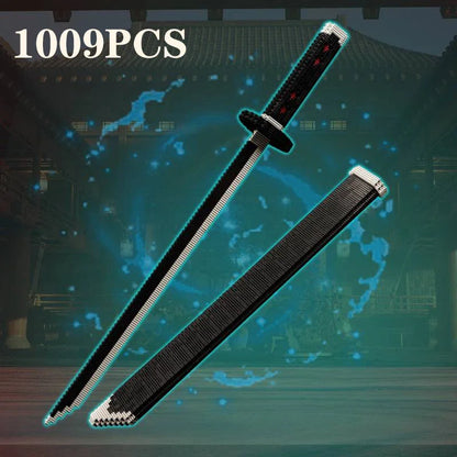 Samurai Sword Building Blocks Anime Ninja Weapon Model Assembly Bricks Boys Toy Idea Desktop Decoration Children Holiday Gifts