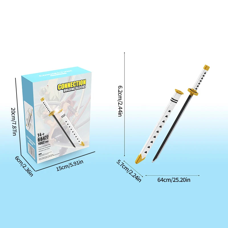 Samurai Sword Building Block Set with Scabbard – DIY Katana Model