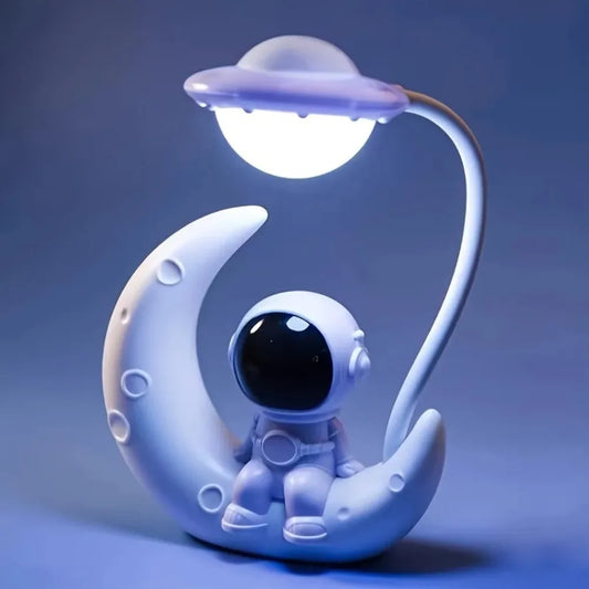 Creative Moon Astronaut Nightlight, LED Small Desk Lamp For Bedroom Decoration, Christmas Gift  neon sign  night light