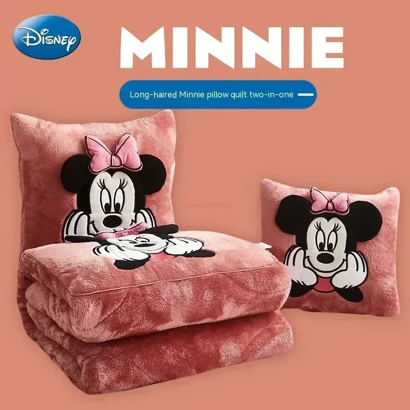 Disney Stitch 2-in-1 Throw Pillow & Blanket - Kawaii Flannel Nap Blanket