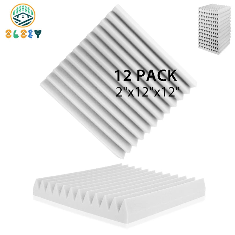 Soundproofing Studio 12 Pack, KTV Sound Absorbing Foam Panels Sponge Pad, House Isolation Wall Soundproof Foam Home Decoration