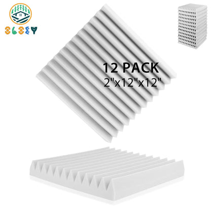 Soundproofing Studio 12 Pack, KTV Sound Absorbing Foam Panels Sponge Pad, House Isolation Wall Soundproof Foam Home Decoration