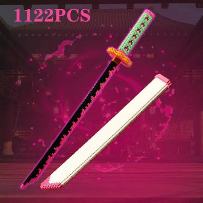 Samurai Sword Building Blocks Anime Ninja Weapon Model Assembly Bricks Boys Toy Idea Desktop Decoration Children Holiday Gifts