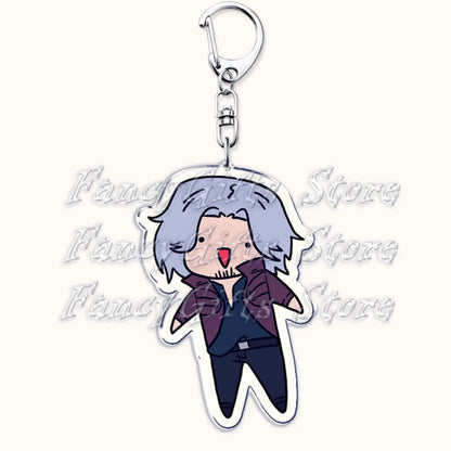 Calssic Demon Video Game Chibi Keychains for Accessories Bag Dante Vergil Nero Sparda Lady Trish V Keyrings Jewelry Gaming Gifts