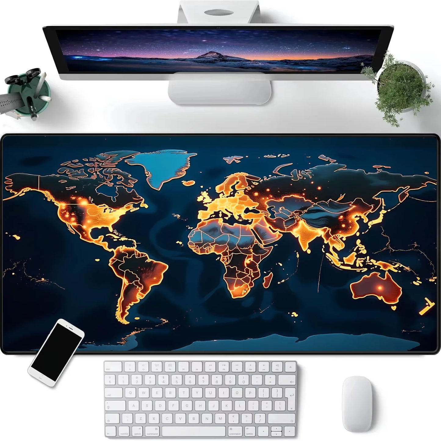 World Map Mouse Pad Large Gaming Mouse pad 900x400 rubber desk mat Non-slip PC laptop Gamer desk accessories table pad carpet