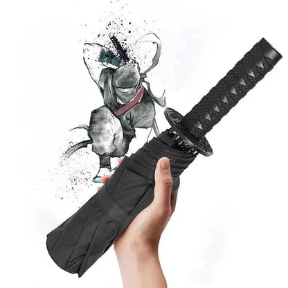 Unleash Your Inner Warrior! Samurai Katana Umbrella - 3-Folding, Windproof & Portable, Perfect for Cosplay or Everyday