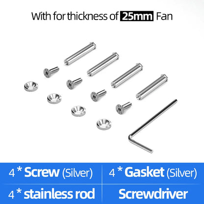 Computer PC Case Cooling Fan Mount Screws Multiple Colour Mutually Locked Screw Fixer Bolt Set For Thickness of 25/30mm Fan