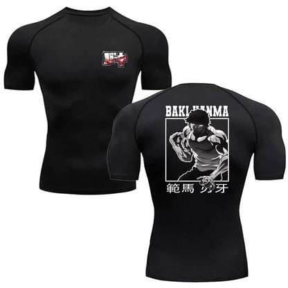 Baki Hanma MMA Compression T-Shirt – Anime Gym Fitness Rash Guard