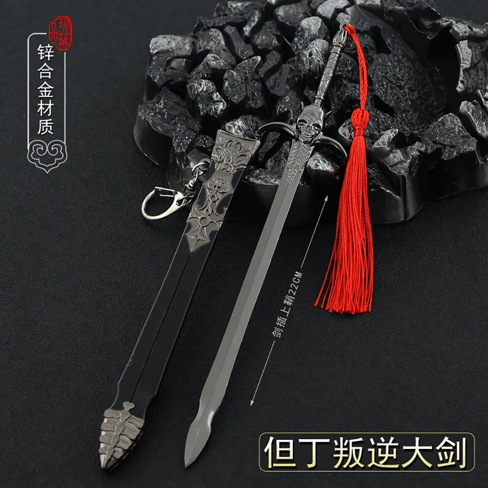 22cm Merch Virgil Yamato Katana Keychain Dante Devil May Sword 1:6 Equipment Cry Game Peripherals All Metal Sword Toy For Boy