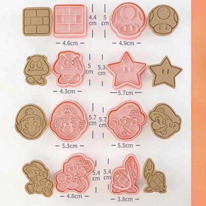 Super Mario Bros Cookie Cutters Anime 3D Plastic Biscuit Mold Cookie Stamp Cartoon Pastry Bakeware Baking Kitchen Accessories