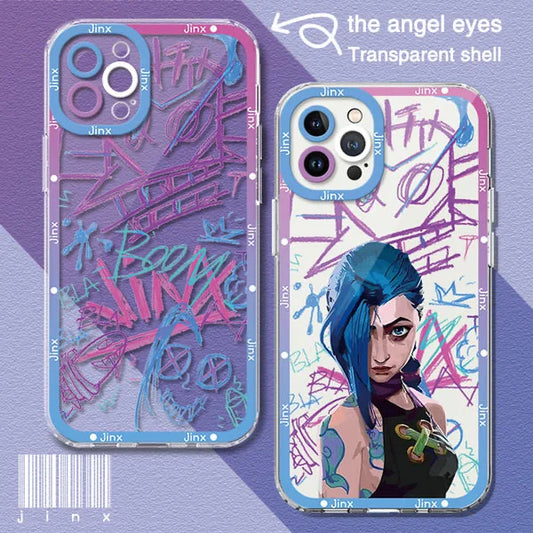 Jinx Graffiti Logo Transparent Phone Case - Soft TPU Cover for iPhone Models