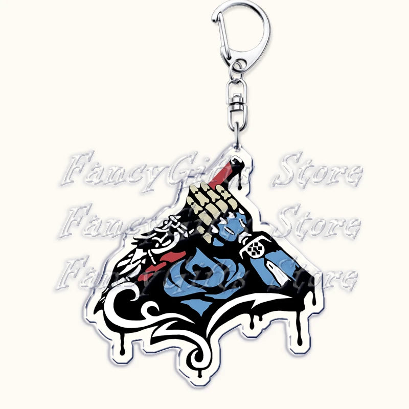 Calssic Demon Video Game Chibi Keychains for Accessories Bag Dante Vergil Nero Sparda Lady Trish V Keyrings Jewelry Gaming Gifts