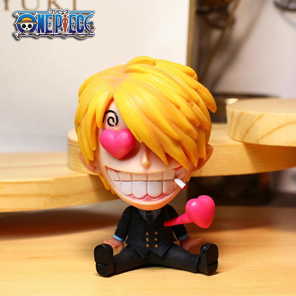 One Piece Luffy Anime Figure Zoro Sanji Robin Nami Brook Decor Figures Ace Collectible Decor PVC Model Toy Kids Christmas Gift