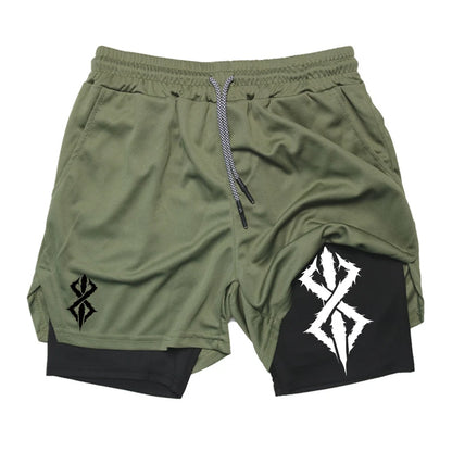 Men’s 2-in-1 Workout Shorts – Quick Dry Running Gym Shorts with Phone Pocket