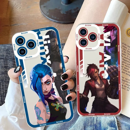 Arcane Jinx Transparent Phone Case for iPhone 11-14 Pro Max