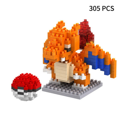 Blocks Small Cartoon Mini Building Block Pikachu Charizard Eevee Mewtwo Anime Assemble Action Pokemon  Model Dolls Toys