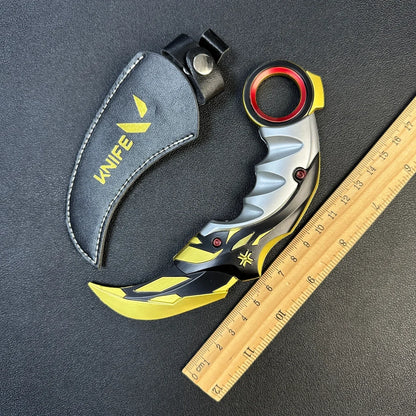 17cm Valorant Championships 2021 Karambit Rotatable All Metal Game Melee Weapon Traning Knife Claw Cosplay Prop Toys Home Decor