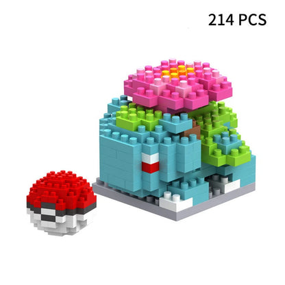 Blocks Small Cartoon Mini Building Block Pikachu Charizard Eevee Mewtwo Anime Assemble Action Pokemon  Model Dolls Toys