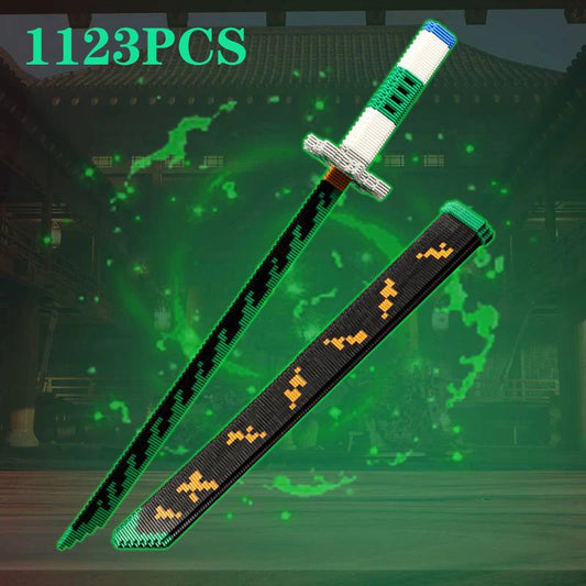 1123PCS Samurai Sword Building Blocks Anime Ninja Weapon Model Assembly Bricks Boys Toy Idea Desktop Ornaments Kids Toys Gifts