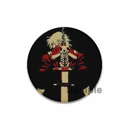 58mm Game Anime Devil May Cry Brooches Dante Cartoon Badge HD Print Handmade Pins for Backpack Accessories Clothes Decoration