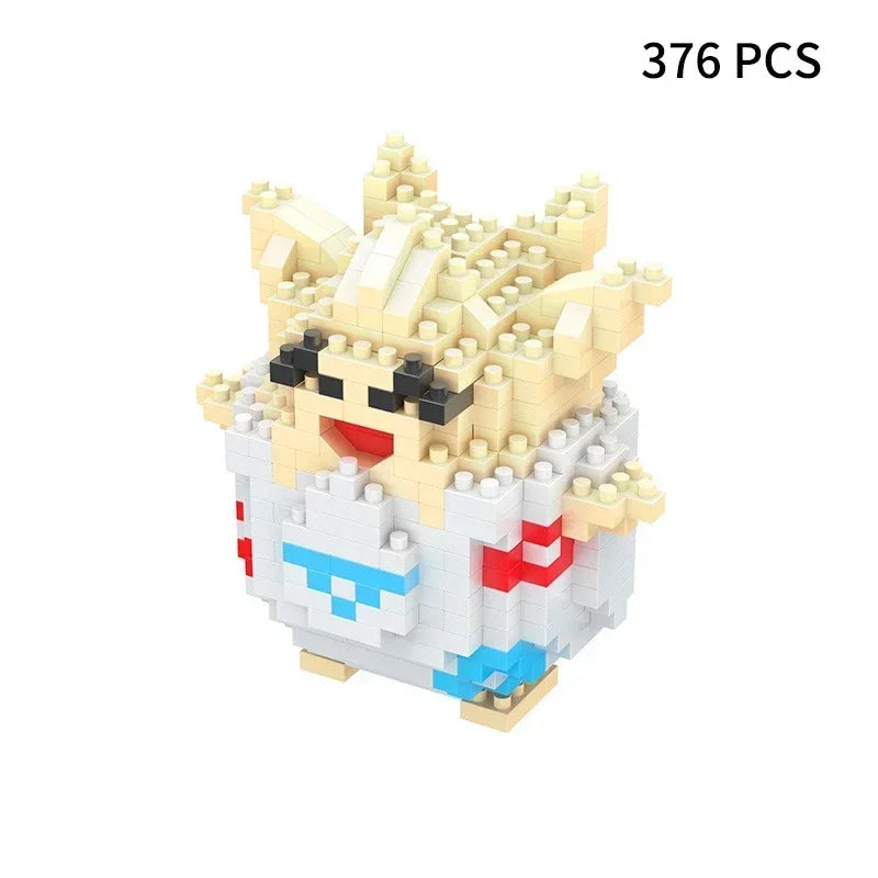 Blocks Small Cartoon Mini Building Block Pikachu Charizard Eevee Mewtwo Anime Assemble Action Pokemon  Model Dolls Toys