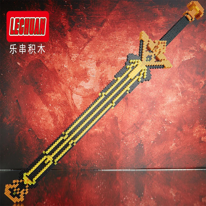 Lechuan Connections Building Blocks Samurai Simulation Sword Micro brick Ninja Knife Weapon Assembly Model Toy Gift for Children