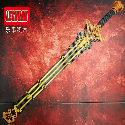Lechuan Connections Building Blocks Samurai Simulation Sword Micro brick Ninja Knife Weapon Assembly Model Toy Gift for Children