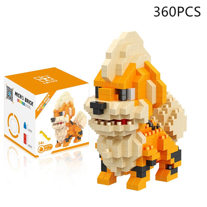 Blocks Small Cartoon Mini Building Block Pikachu Charizard Eevee Mewtwo Anime Assemble Action Pokemon  Model Dolls Toys