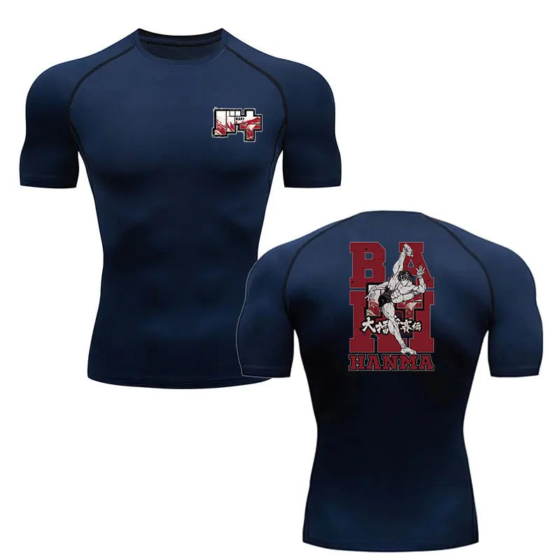 Baki Hanma MMA Compression T-Shirt – Anime Gym Fitness Rash Guard