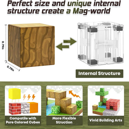 100pcs Magnetic Blocks Toy Build Magnet Set For Boys Girls Stem Montessori Sensory Cubes For Toddlers Gift