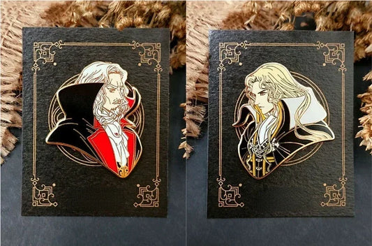 Castlevania Symphony of the Night Hard Enamel Pin – Dracula & Alucard Collectible