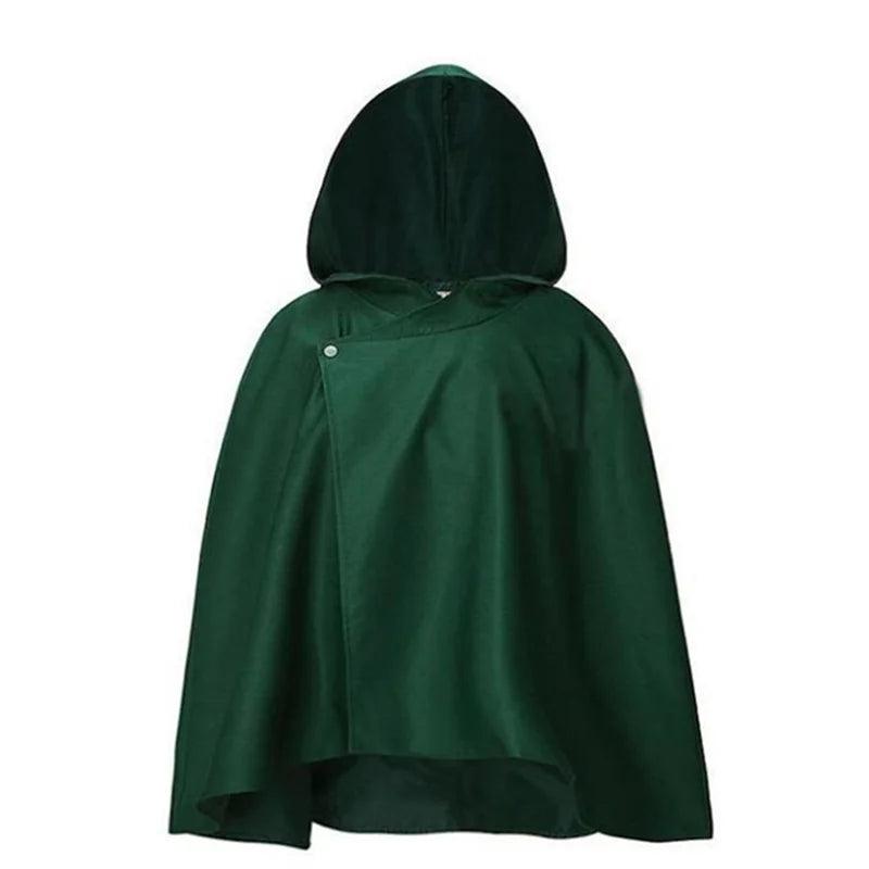 Halloween Japanese Hooded Cape Scout Corps Cosplay Costume Anime Cosplay Green Shawl Men's and Women's Costume