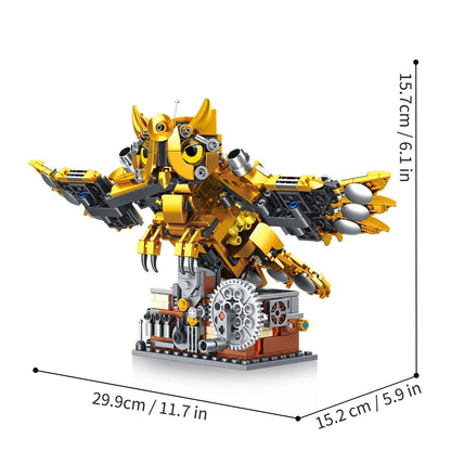 636PCS New Ideas Mechanical Owl Building Block Set Bird Animal Idea Rotatable Model Building  Creativity Gifts for Kids Adults