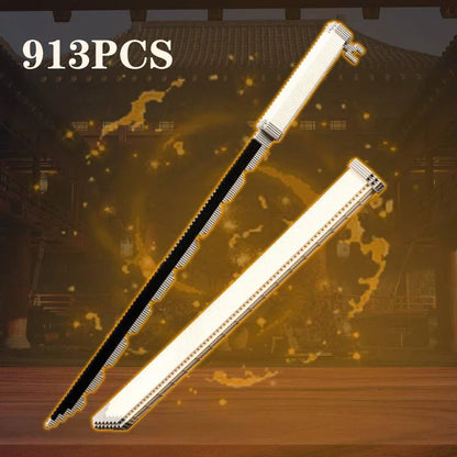 Samurai Sword Building Blocks Anime Ninja Weapon Model Assembly Bricks Boys Toy Idea Desktop Decoration Children Holiday Gifts