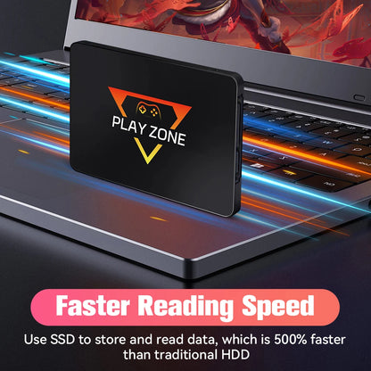 Portable Retro Gaming SSD 80+Emulators for PS5/PS4/PS3/PS2/XBOX One/SWITCH/WII/DC 16191 Games Launchbox＆Retrobat＆Playnite for PC