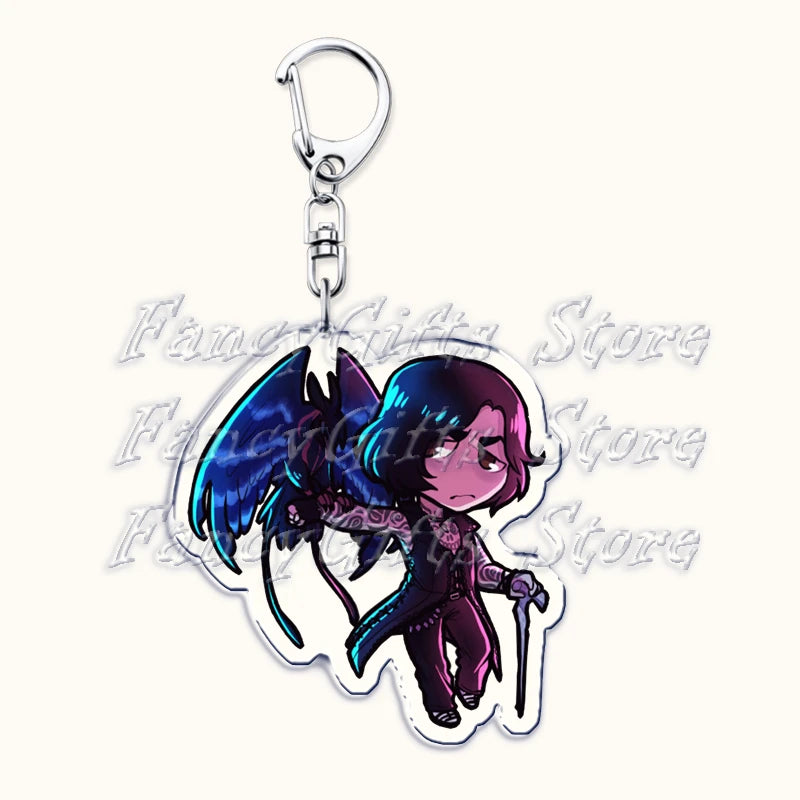 Calssic Demon Video Game Chibi Keychains for Accessories Bag Dante Vergil Nero Sparda Lady Trish V Keyrings Jewelry Gaming Gifts