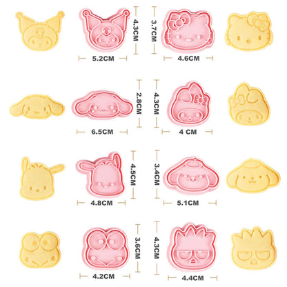 Hello Kitty Cartoon Cookie Cutter Set Sanrio Cute Figure Kuromi Cinnamoroll Modeling Dessert Mold Kitchen Supplies Tools