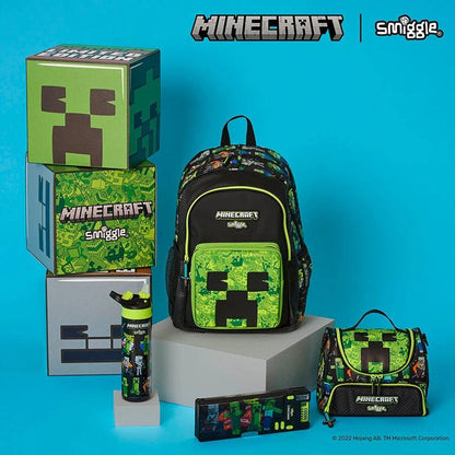 Ultimate Minecraft Fan Gear! Genuine Smiggle School Set - Backpack, Lunch Bag, Lunch Box, Water Bottle & More